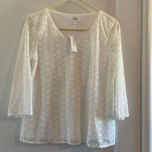 Dressbarn white PM blouse